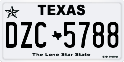 TX license plate DZC5788