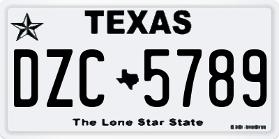 TX license plate DZC5789