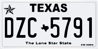 TX license plate DZC5791