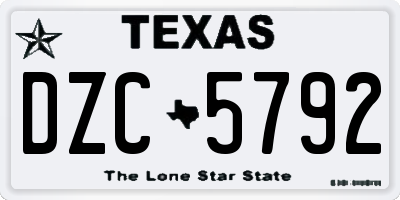 TX license plate DZC5792
