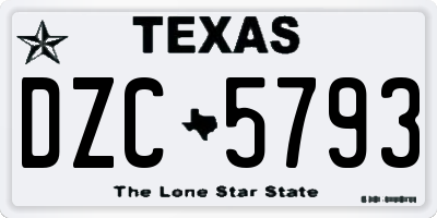 TX license plate DZC5793