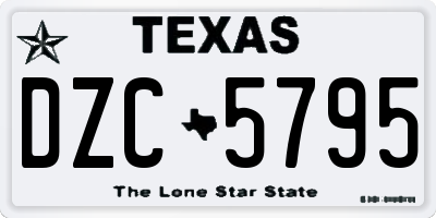 TX license plate DZC5795