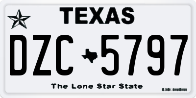 TX license plate DZC5797