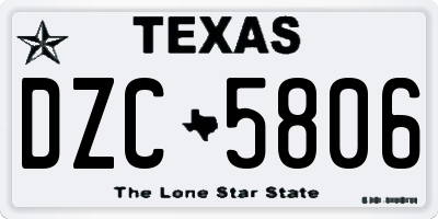 TX license plate DZC5806