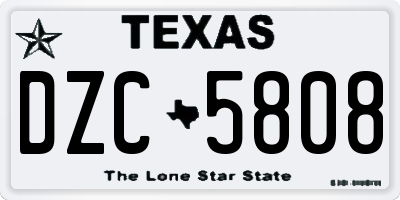 TX license plate DZC5808