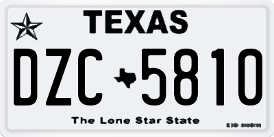 TX license plate DZC5810