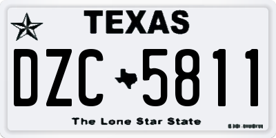 TX license plate DZC5811