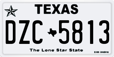 TX license plate DZC5813
