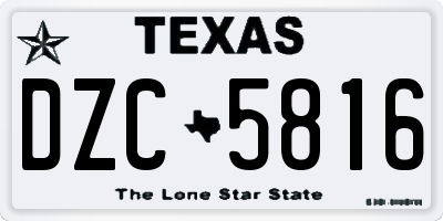 TX license plate DZC5816