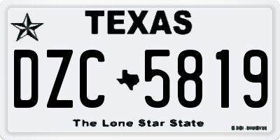 TX license plate DZC5819