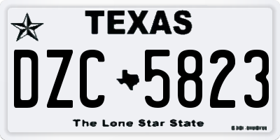 TX license plate DZC5823