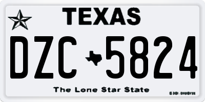 TX license plate DZC5824