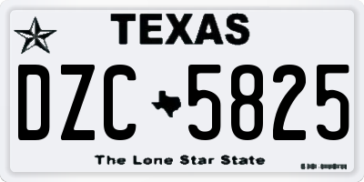 TX license plate DZC5825