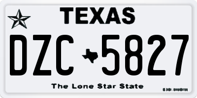 TX license plate DZC5827