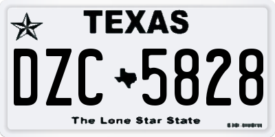 TX license plate DZC5828