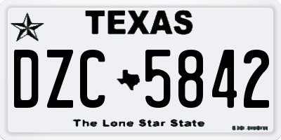 TX license plate DZC5842
