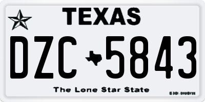 TX license plate DZC5843