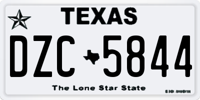 TX license plate DZC5844
