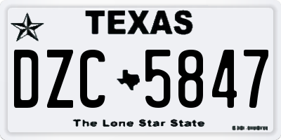 TX license plate DZC5847