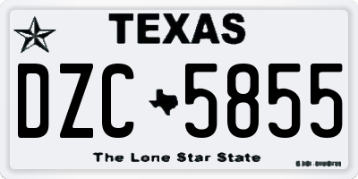 TX license plate DZC5855