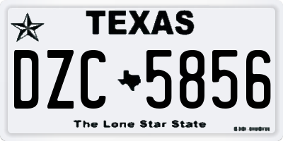 TX license plate DZC5856