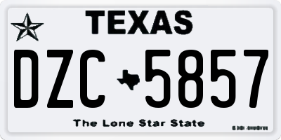 TX license plate DZC5857