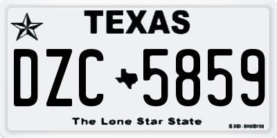 TX license plate DZC5859