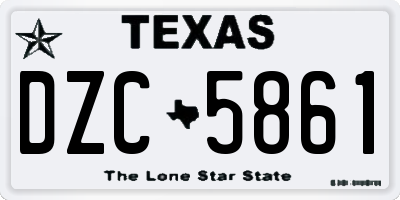TX license plate DZC5861