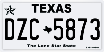 TX license plate DZC5873