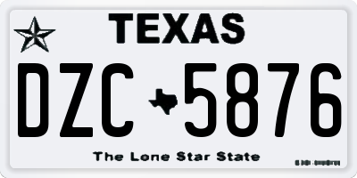 TX license plate DZC5876