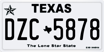 TX license plate DZC5878