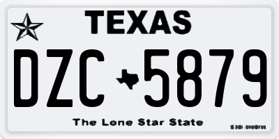 TX license plate DZC5879