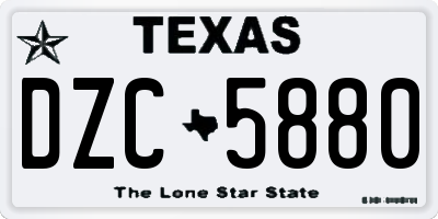 TX license plate DZC5880