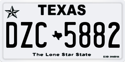 TX license plate DZC5882