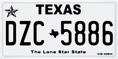 TX license plate DZC5886
