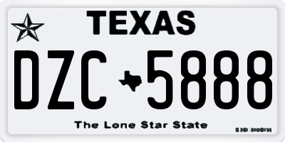 TX license plate DZC5888