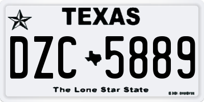 TX license plate DZC5889