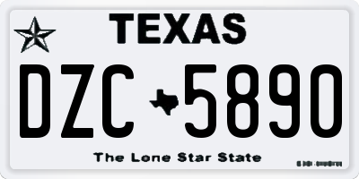 TX license plate DZC5890