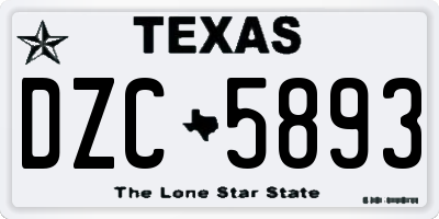 TX license plate DZC5893
