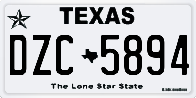 TX license plate DZC5894