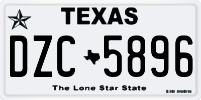 TX license plate DZC5896