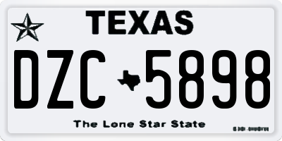TX license plate DZC5898