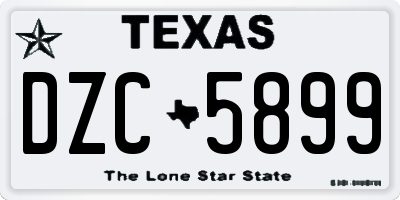 TX license plate DZC5899