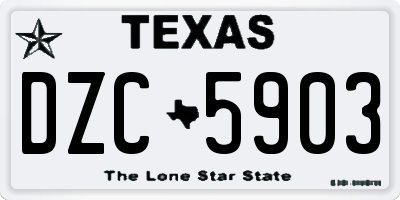 TX license plate DZC5903