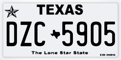 TX license plate DZC5905