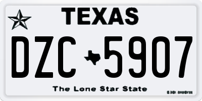TX license plate DZC5907