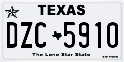 TX license plate DZC5910