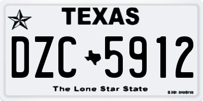 TX license plate DZC5912