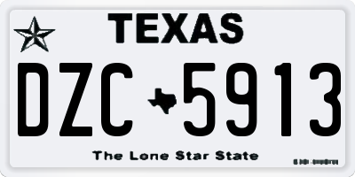 TX license plate DZC5913
