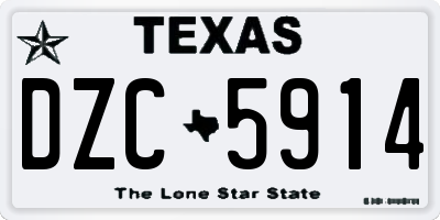 TX license plate DZC5914